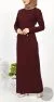 Abaya Robe Tricot Bordeaux – Image 4