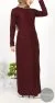 Abaya Robe Tricot Bordeaux – Image 5