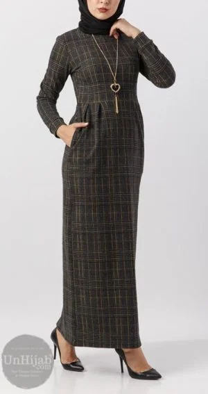 Abaya longue Cintrée Jaune