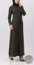 Abaya légèrement évasée Kaki – Image 5