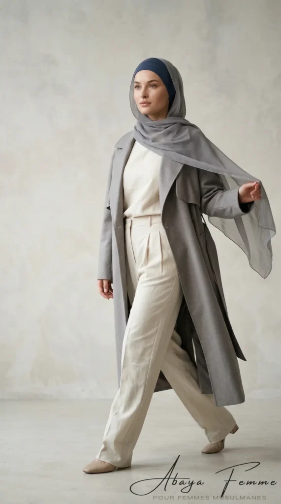 Sous Hijab en Tube Collection Premium Jersey Bleu acier – vue 2