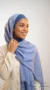 Sous Hijab Collection Premium Jersey Tube Bleu acier - Studio Photo - Model Style: Hijabi