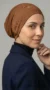 Brown elastic tube jersey cap
