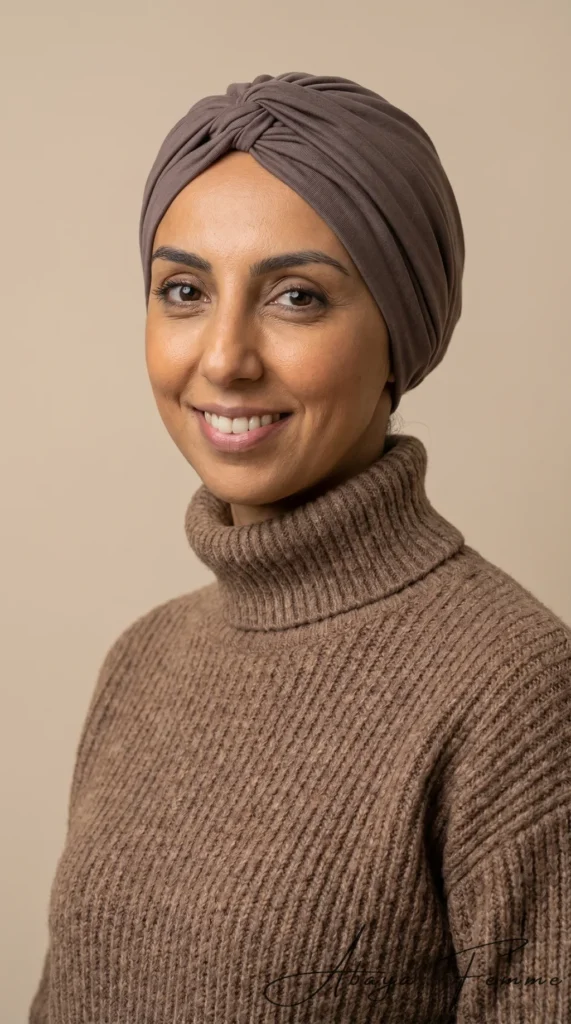 Leather brown Jersey turban