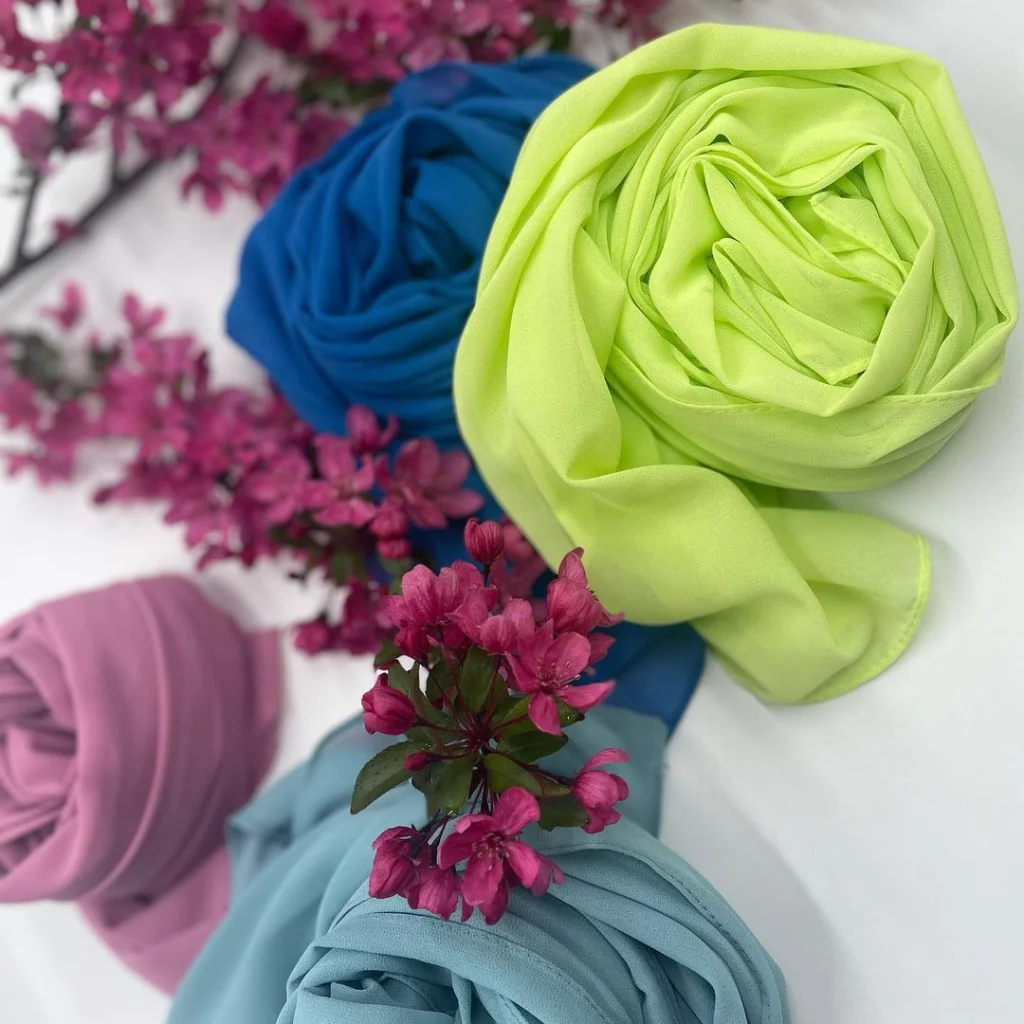 Hijab Mousseline Vert Lime Premium Collection 2 Hijab Mousseline
