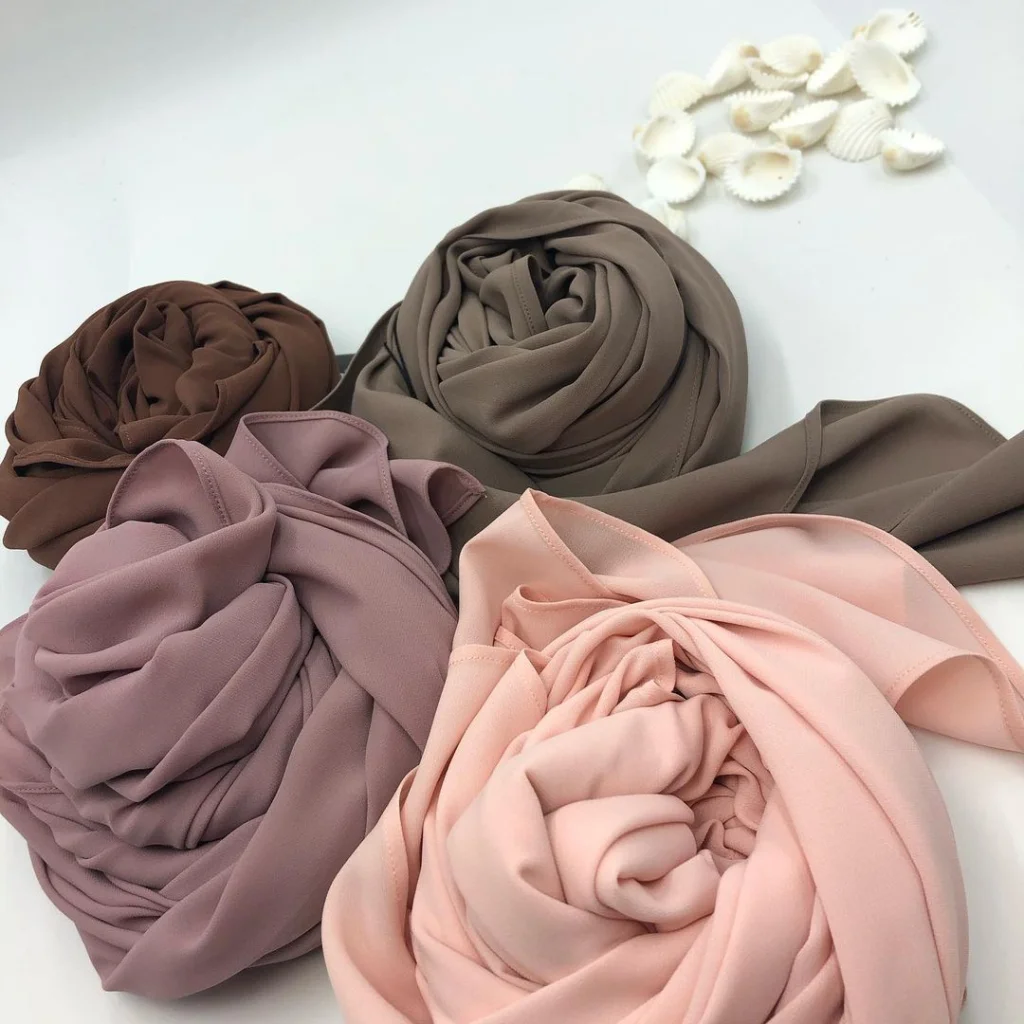 Hijab Mousseline SaddleBrown Luxury Collection 1 hijab mousseline luxury