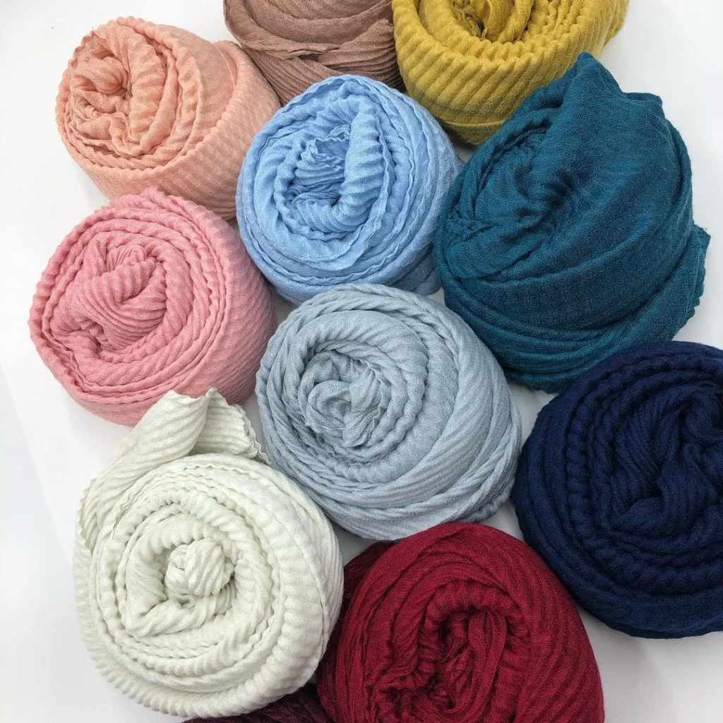Hijab Plissé Pèche Collection Careena 1 Hijab Plissé viscose