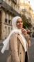 White Medina Silk Hijab 02