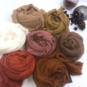 Hijab Froissé Vanille Basic Collection 2 Voile Froissé Premium