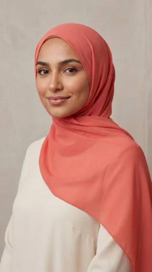 Coral Chiffon Hijab
