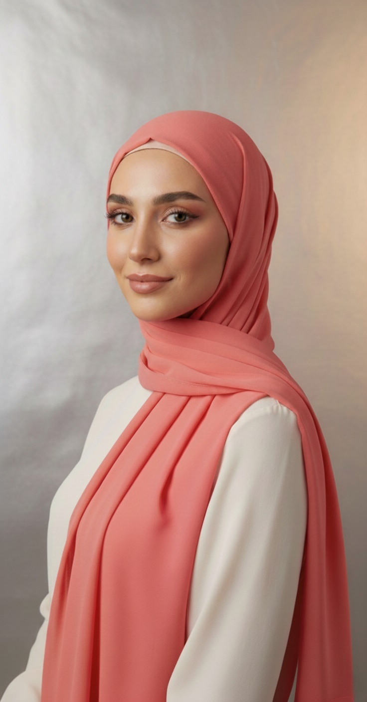 hijab_mousseline_premium__Corail_ hijab_mousseline_premium__Corail