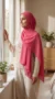 Deep Pink Chiffon Hijab Premium Collection - Image 4