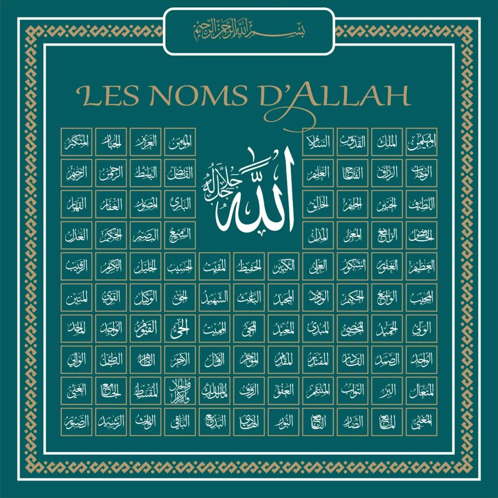 Exploration des 99 Noms d'Allah : Spiritualité et Signification 2 liste 99 noms d'allah