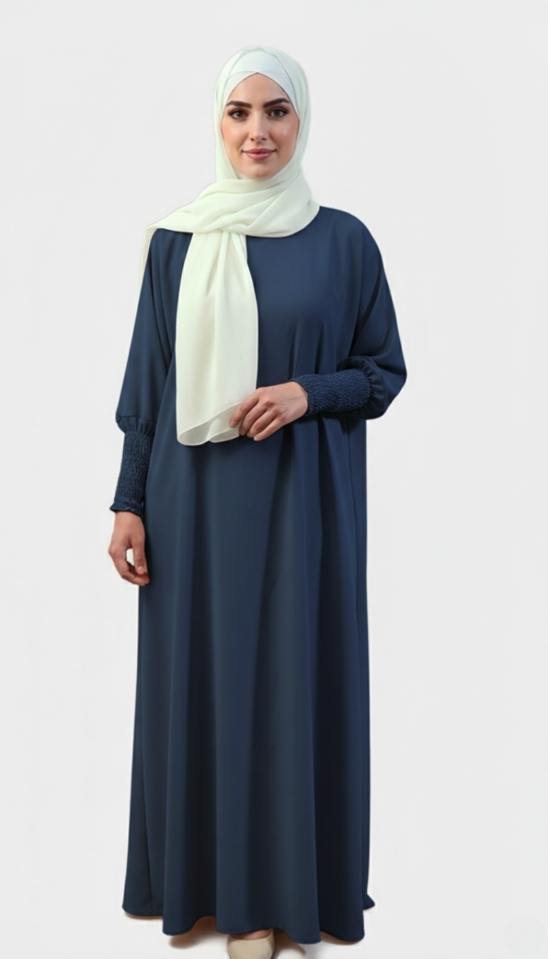 Abaya Soie de Medine bleu marine_.sg Abaya Soie de Medine bleu marine