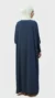 Back view of navy blue Medina silk Abaya