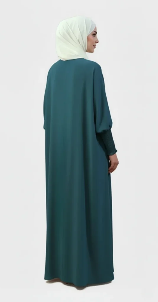 Medina Silk Abaya Teal back