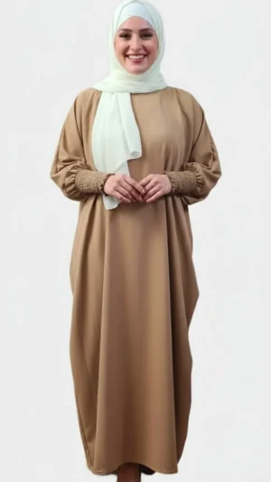Abaya Soie de Medine Camel