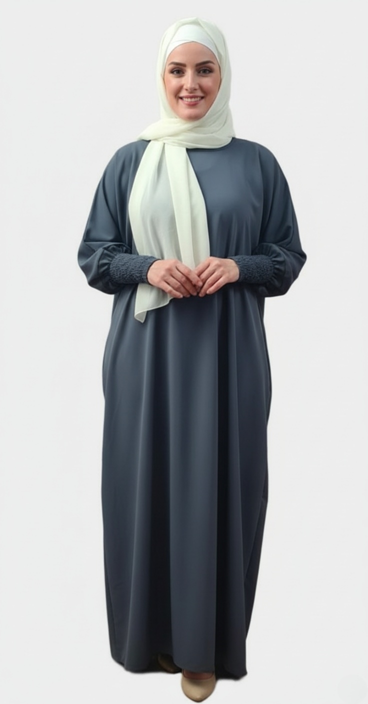 Abaya Soie de Medine Gris foncé Abaya Soie de Medine Gris foncé