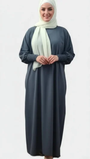 Abaya Soie de Medine Gris foncé