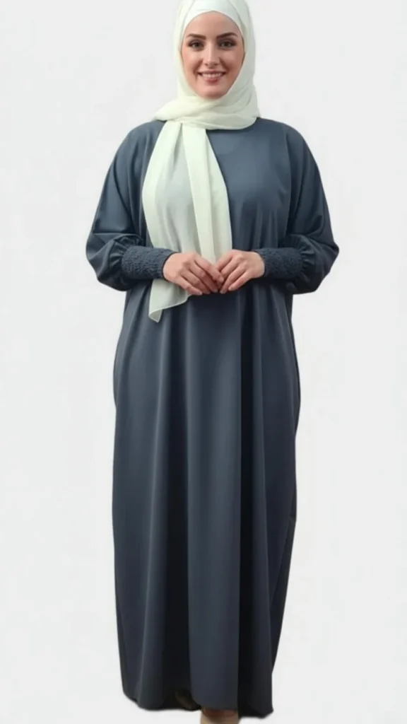 Abaya soie de médine gris anthracite
