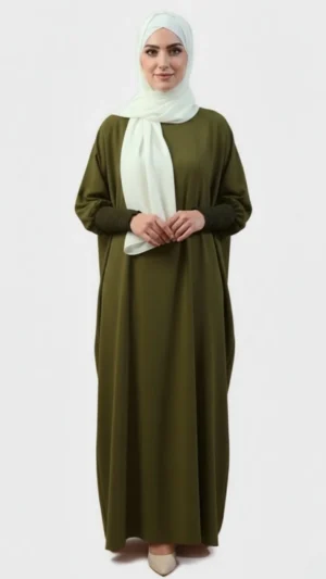 Abaya Soie de Medine kaki