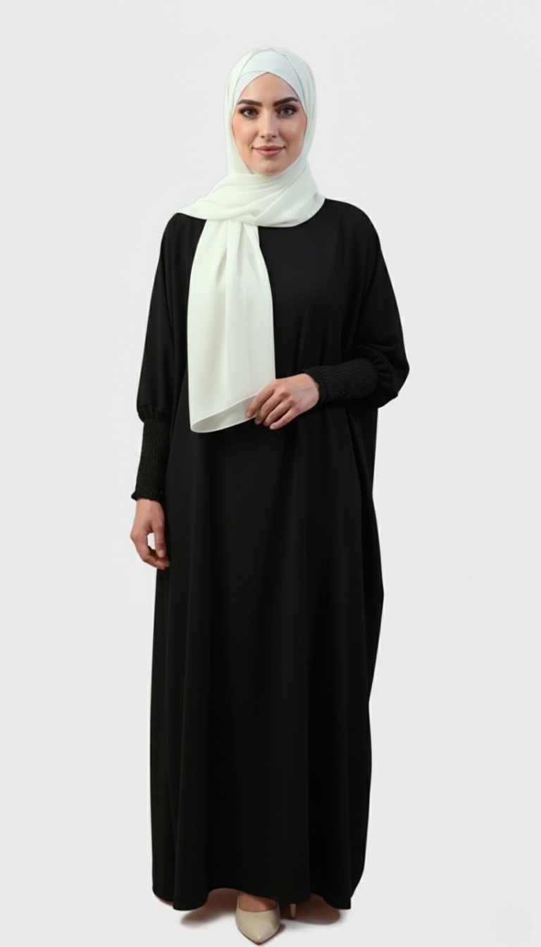Abaya Soie de Medine_noir.sg Abaya soie de médine Noir