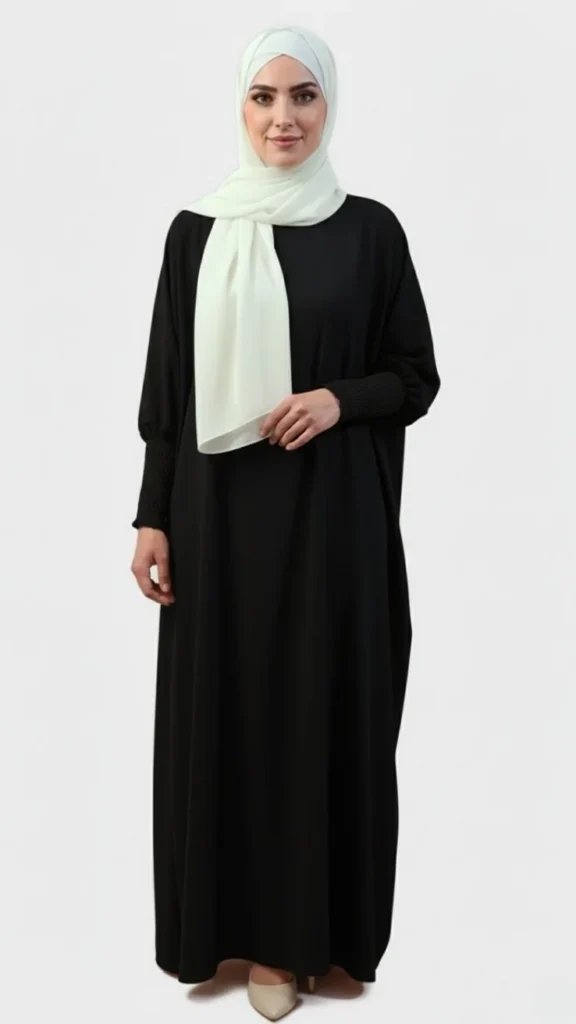 Abaya soie de médine Noir