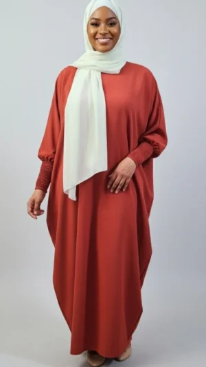 Abaya Soie de Medine_rouille
