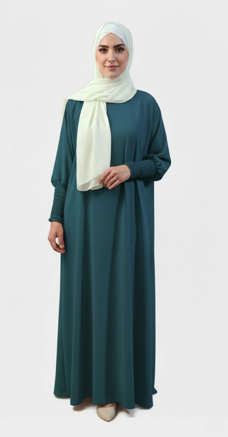 Abaya Soie de Medine_teal Abaya Soie de Medine teal