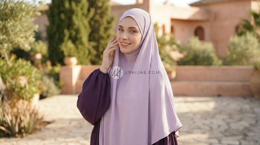 Khimar soie de médine lilas 1 Khimar soie de médine lilas - LifeStyle