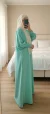 Abaya soie de médine turquoise