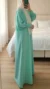 Side view of turquoise Medina silk Abaya