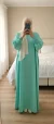 Abaya soie de médine turquoise