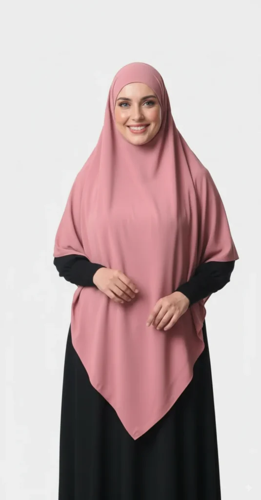 Khimar Soie de médine rose – view 1