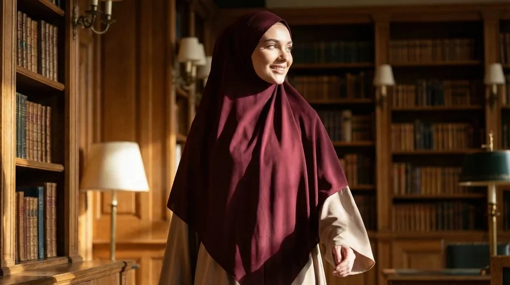 Khimar long Bordeaux 1 Khimar long Bordeaux