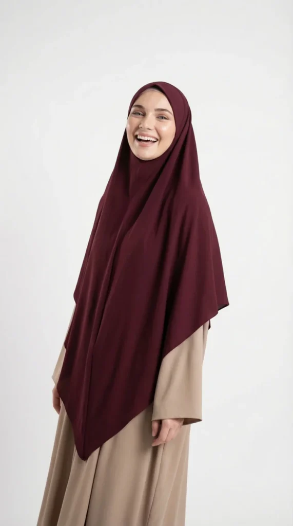 Khimar long Bordeaux – view 2