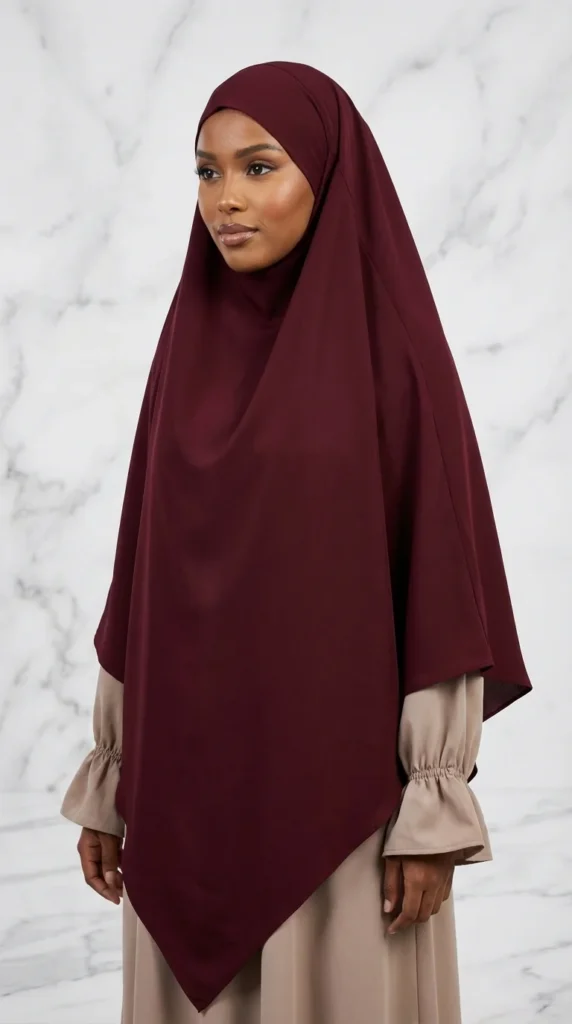 khimar soie de medine burgundy