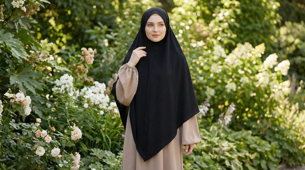 Khimar soie de médine Noir