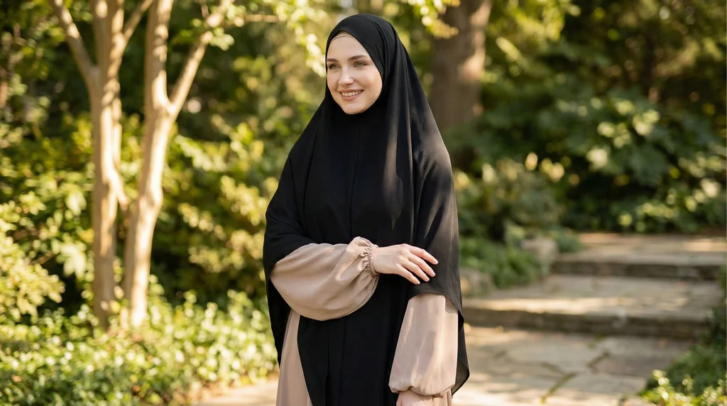 Khimar soie de médine Noir
