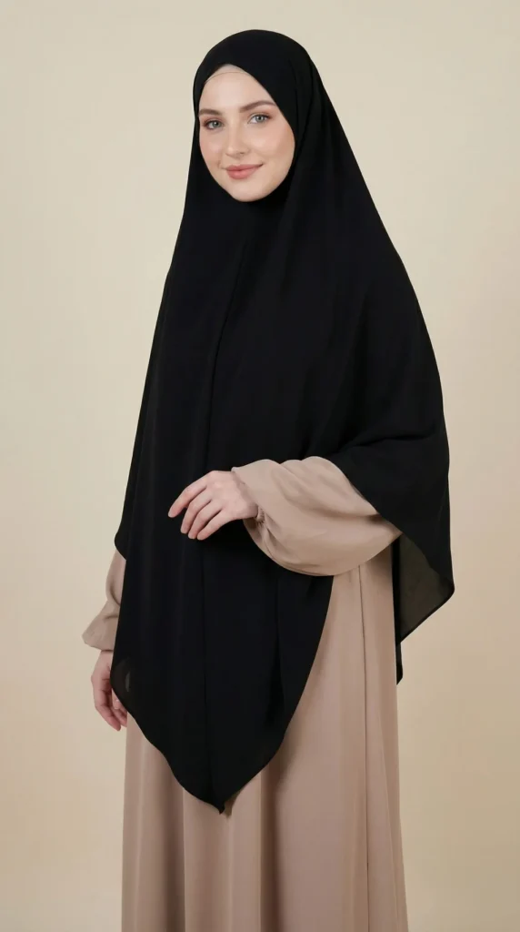 Khimar soie de médine Noir – view 2