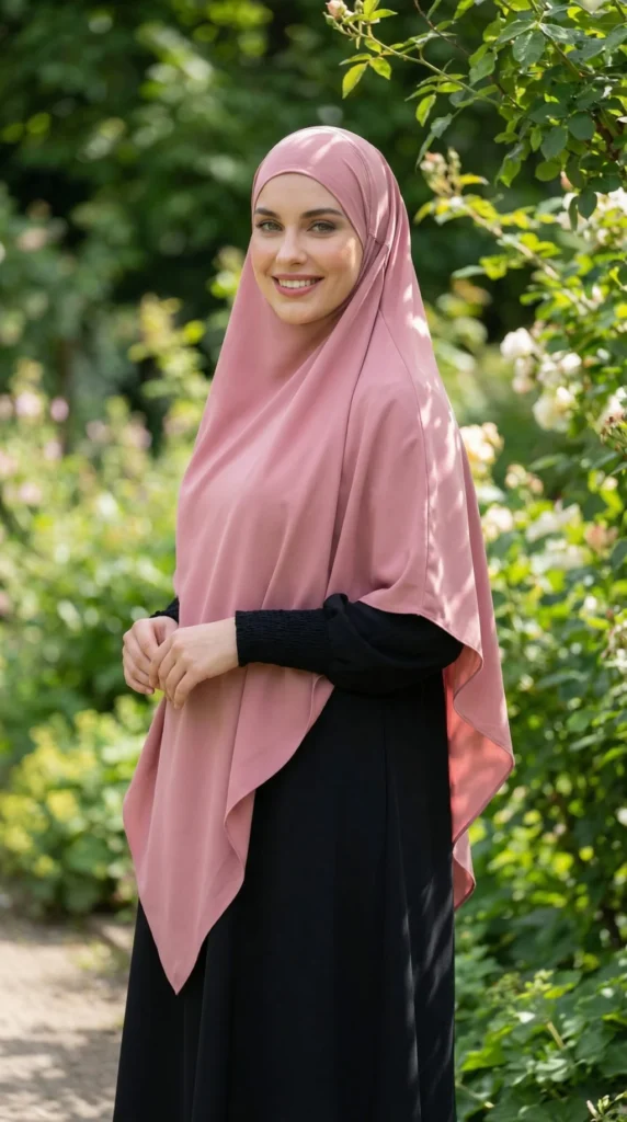 Khimar Soie de médine rose – view 3