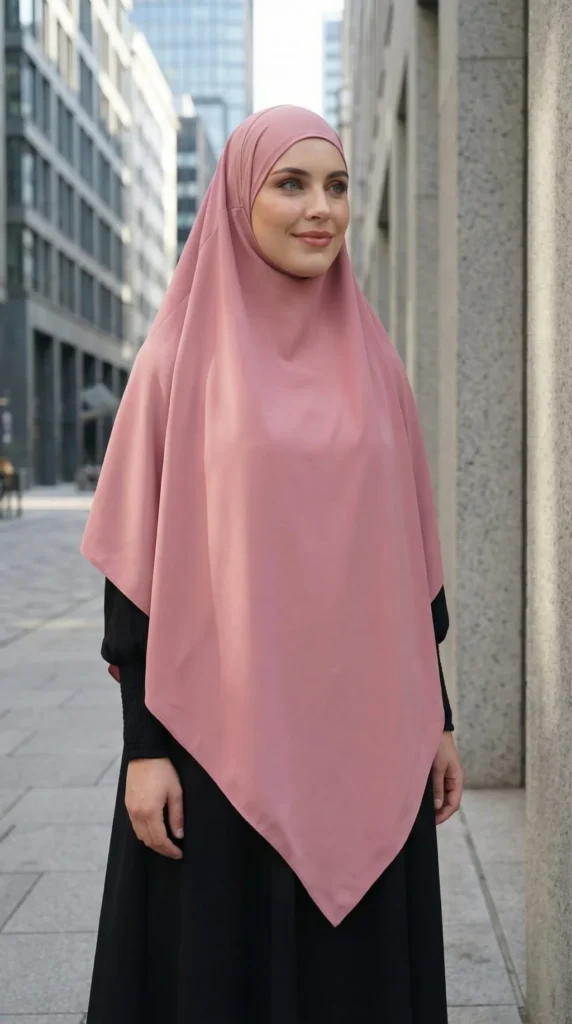 Khimar Soie de médine rose – view 4