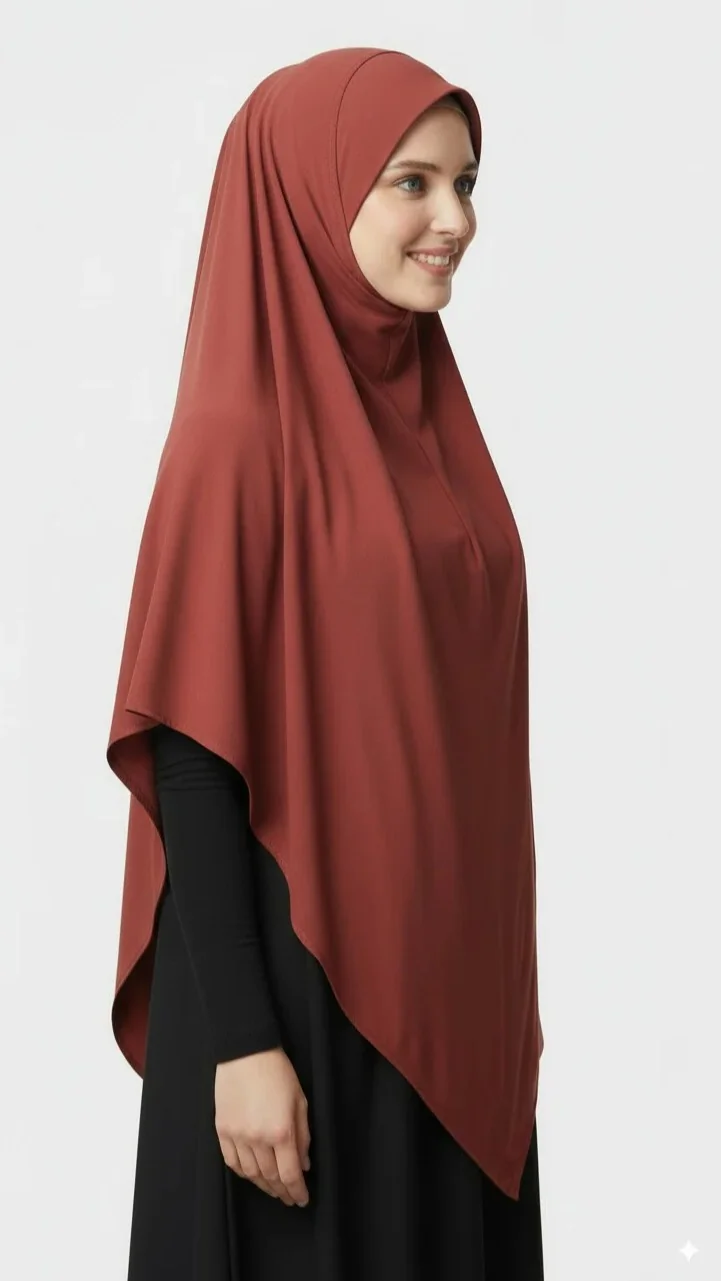 Khimar Soie de médine Rouille de cote