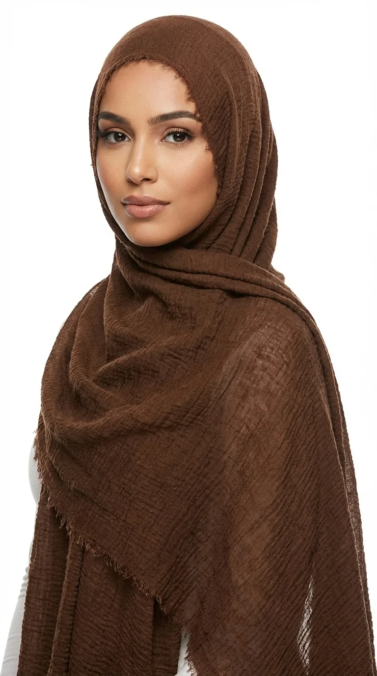 Hijab Froissé SaddleBrown Basic Collection
