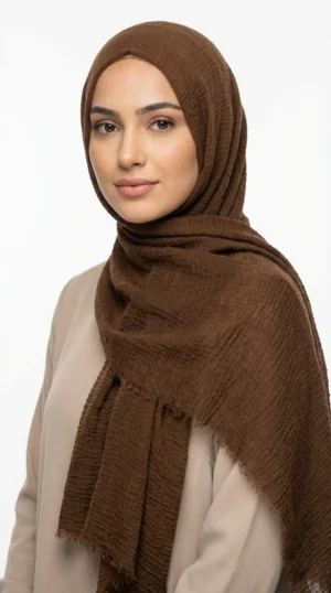 Hijab froissé Chocolat