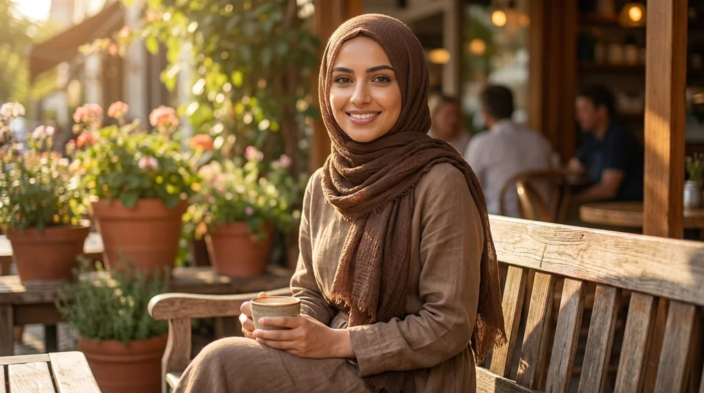 Hijab Froissé SaddleBrown Basic Collection