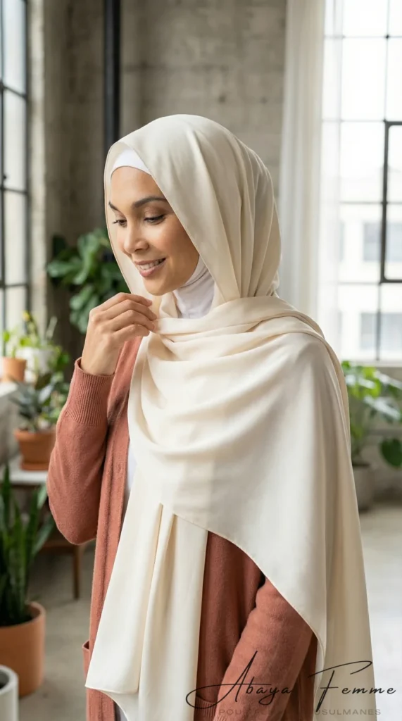 white underscarf neck cover lifestyle