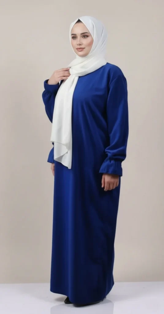 Dames-Abaya van Madinazijde in koningsblauw