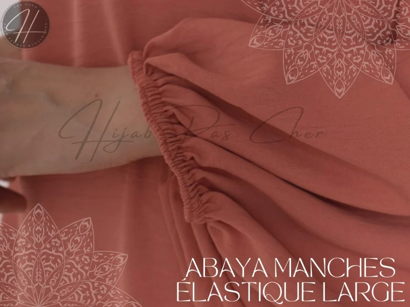 Abaya Blanche Simple manches élastique 1 Abaya femme simple manches élastique large