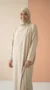 Beige Medina Silk Prayer Dress - Minimal Photo - Model Style: Hijabi